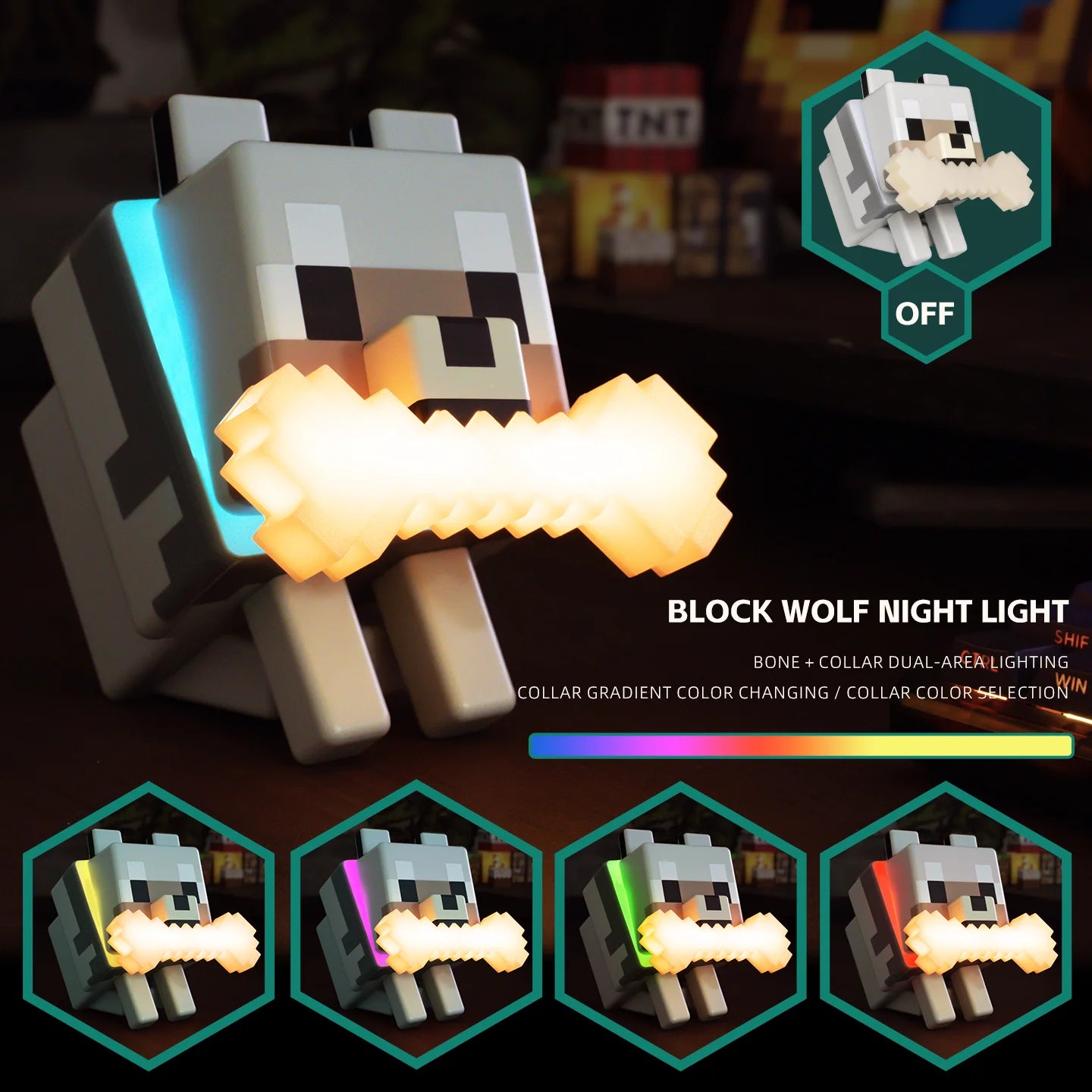 Wolf Dog Night Light RGB