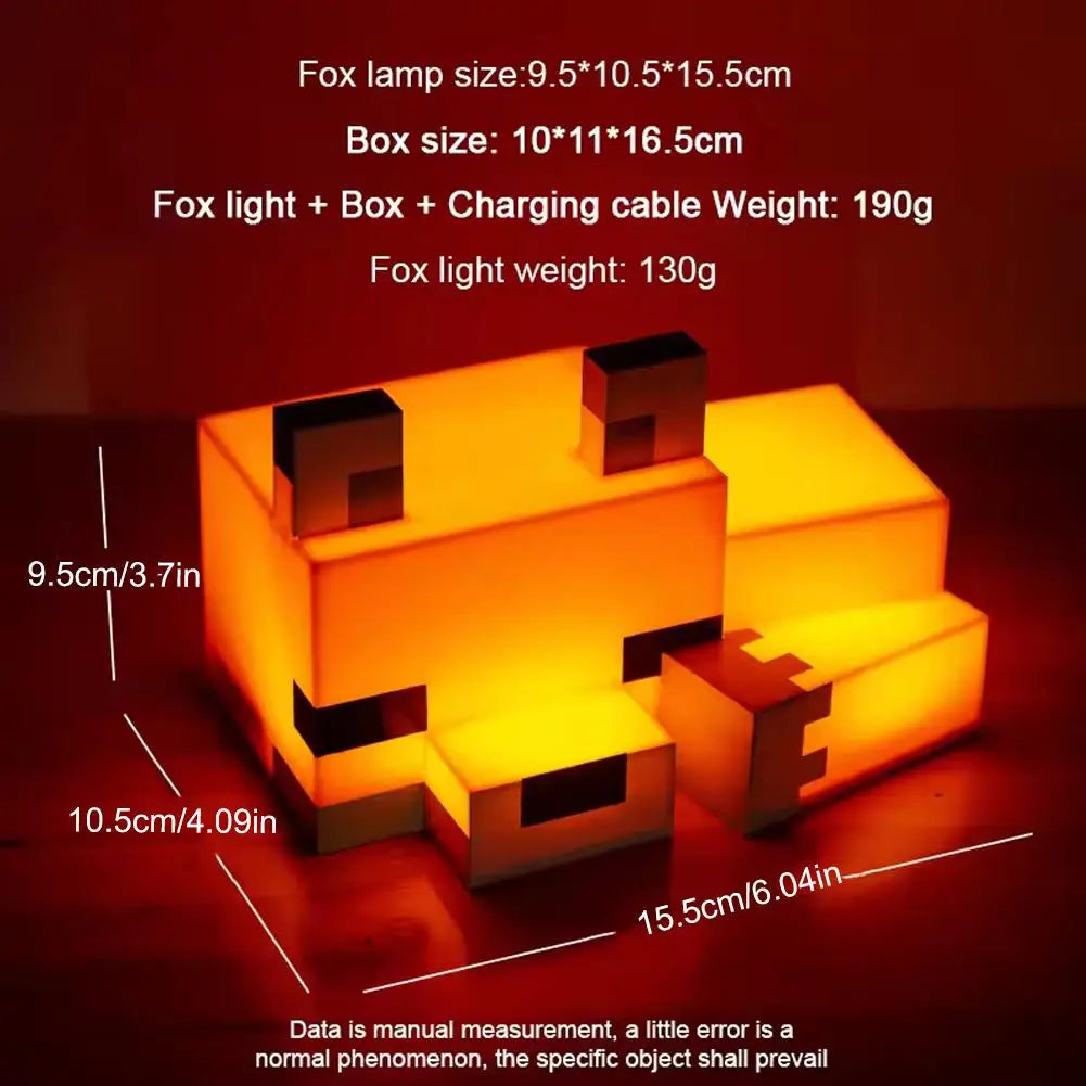 Fox Night Light Soft Orange Glow