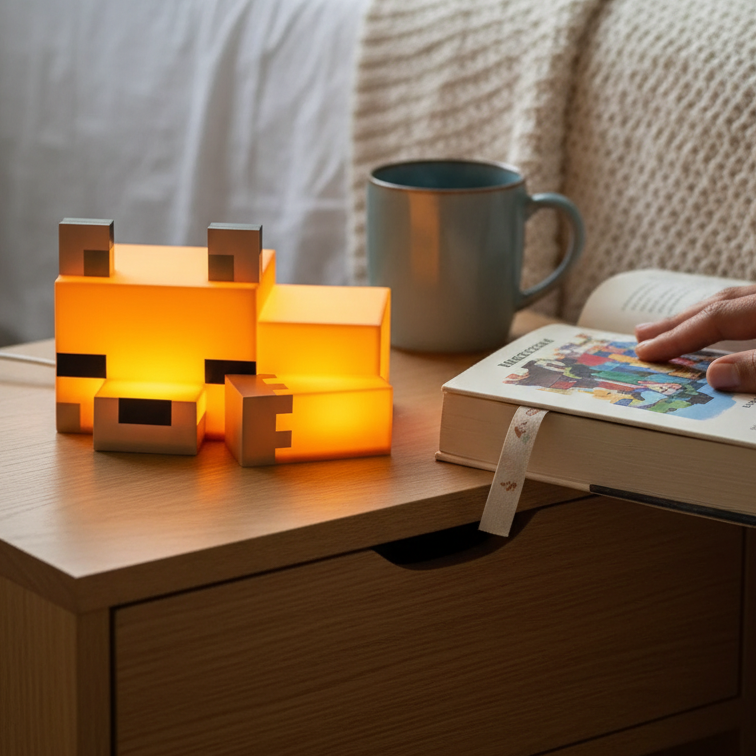 Fox Night Light Soft Orange Glow