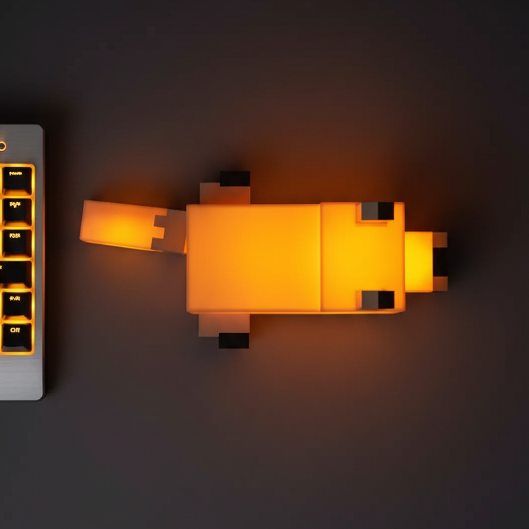 Fox Night Light Soft Orange Glow